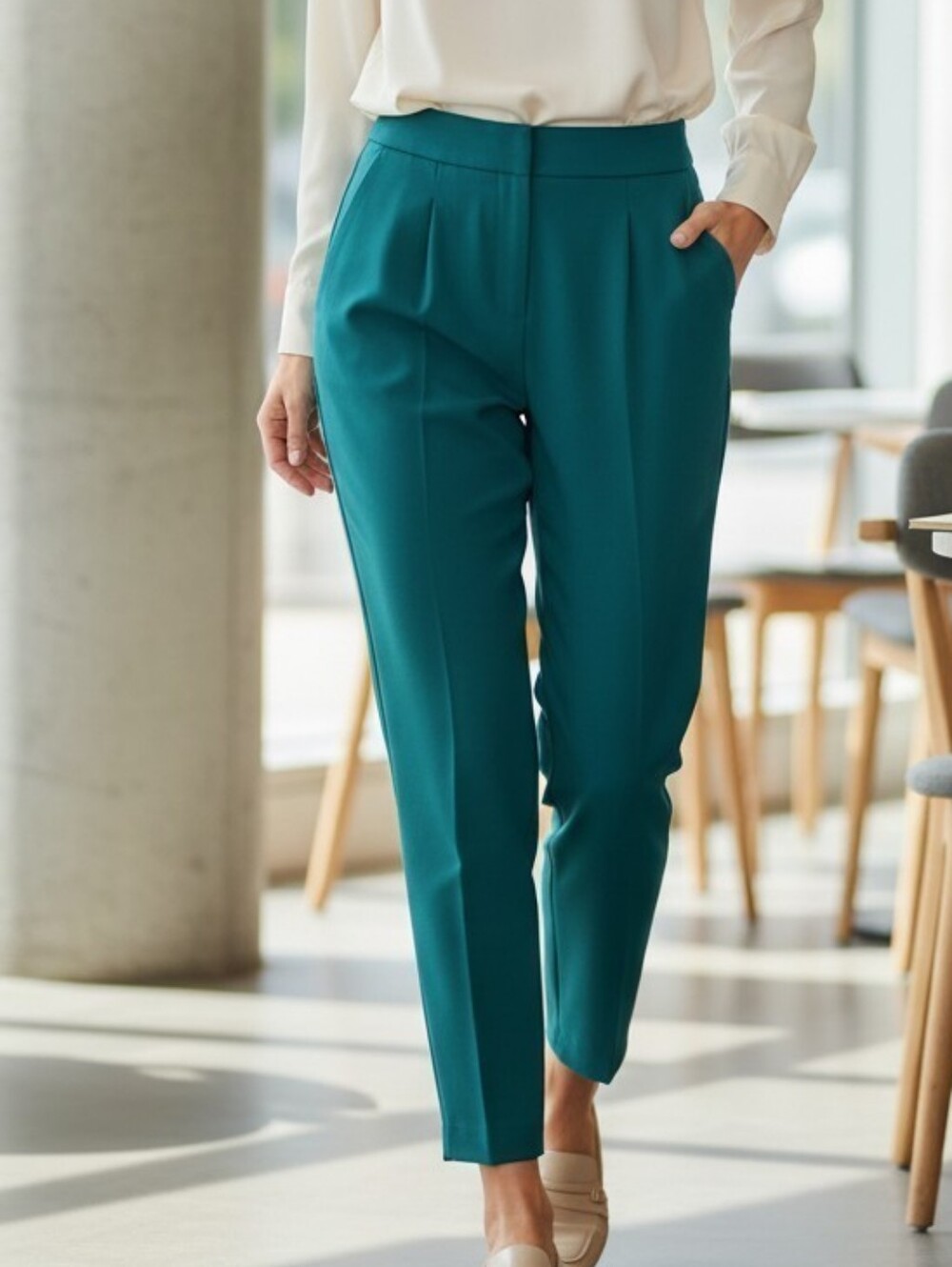 Babaton Aritzia Cohen Pant Teal Blue Green Terado Japanese Crepe Size 0
